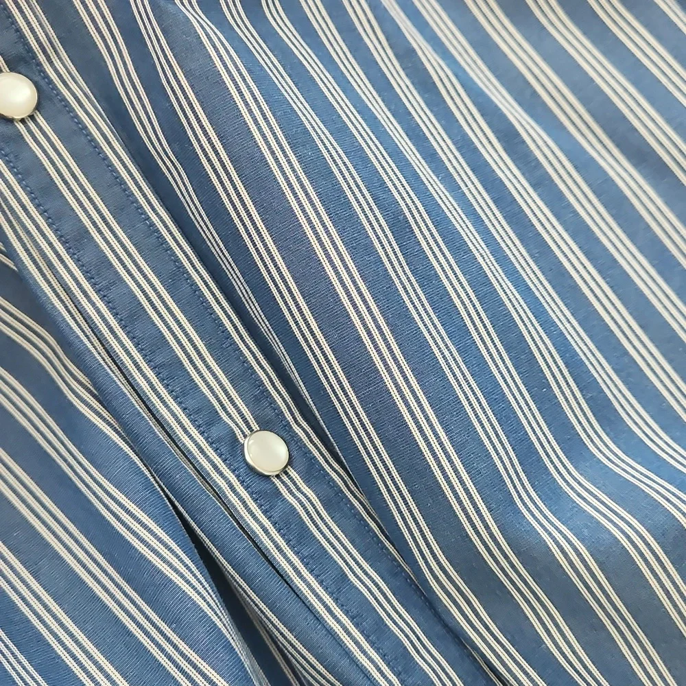 Banana Republic Cotton Pearl Snap Dress Shirt Size Large